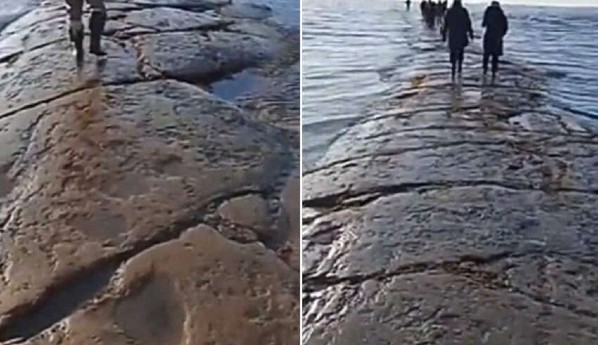 Um misterioso caminho gigante de pedra sobe no Oceano Pacífico LEMÚRIA?